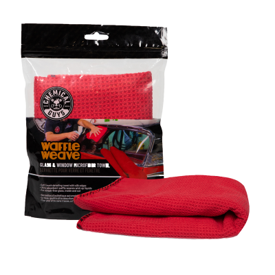 Chemical Guys Waffle Weave Glass and Window Microfiber Towel, Red, 40*60cm