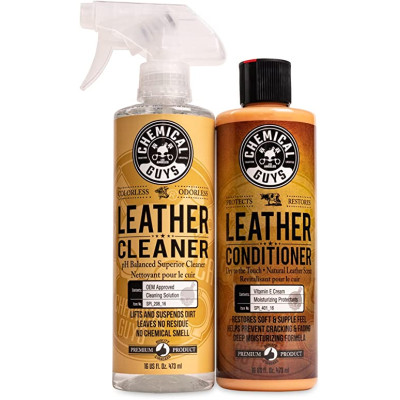 Chemical Guys Leather Cleaner and Conditioner Complete Leather Care Kit