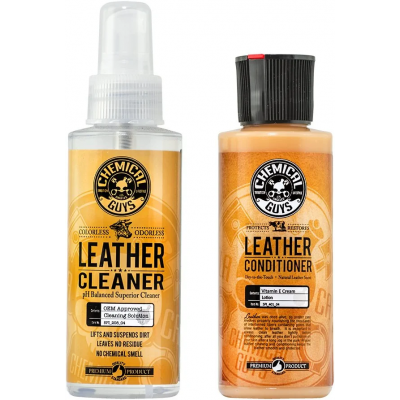 Chemical Guys Leather Cleaner and Conditioner Complete Leather Care Kit, 118ml